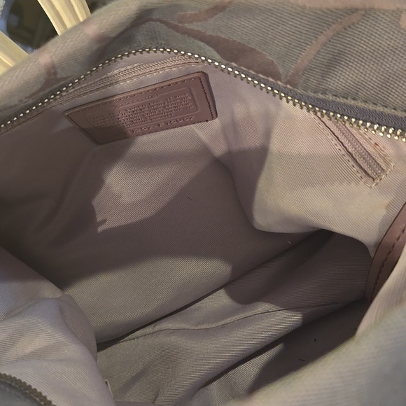 Coach Mauve and Gray Signature Shoulder bag with Mauve Adjustable handle - Picture 9 of 9